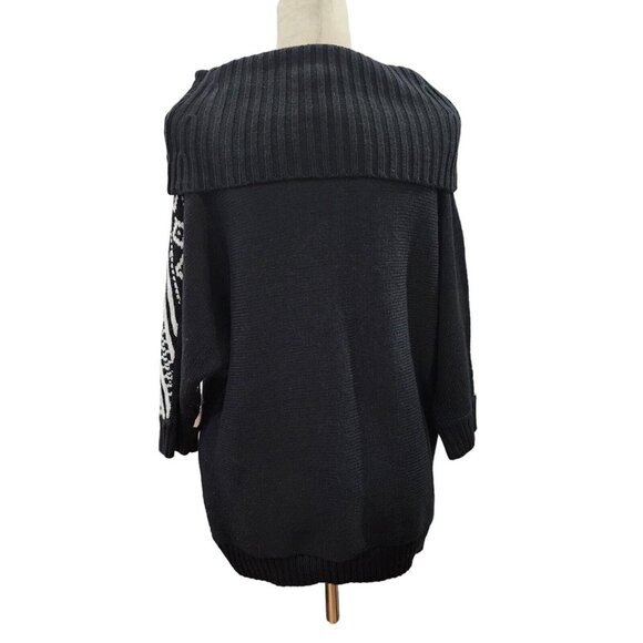 Dressbarn Womens Black And White‎ Sweater Cowl Neck Size Medium - Picture 12 of 14